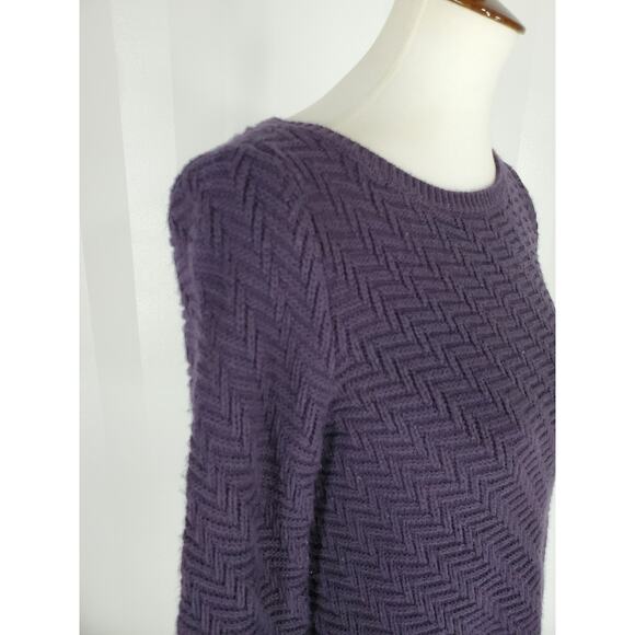 NEW YORK & CO Women's Plum Asymmetrical Hem Sweater Sz XS - Picture 6 of 9